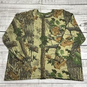 Vintage Jerzees Outdoors 3X Realtree Camo Long Sleeve Shirt Hunting Outdoor XXXL